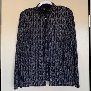 Dressbarn Collection Black Knit Silver Sequins Tank Top Blazer Cardigan Sz.L Set